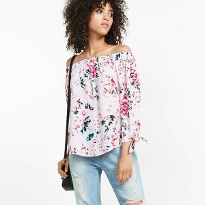 Express Off the Shoulder Floral Blouse